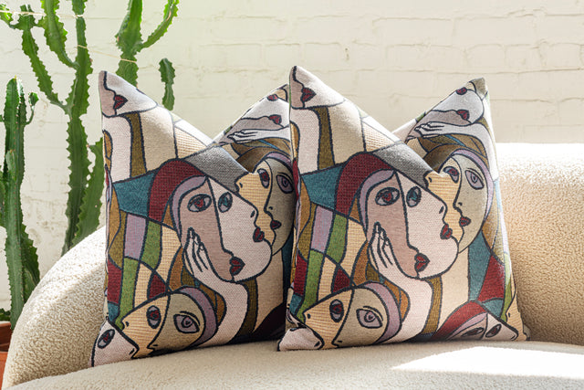 Pair of Picasso Inspired Throw Pillows by Nicholas Wolfe