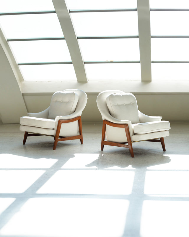 Pair of Edward Wormley Janus Lounge Chairs