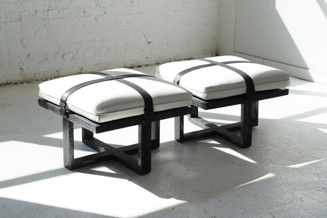 Pair of MCM Stools in The Style of Milo Baughman