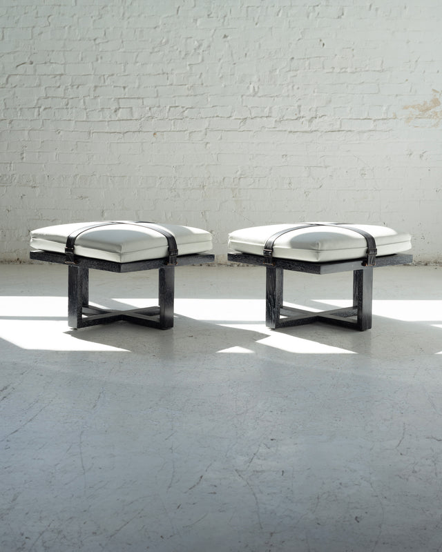 Pair of MCM Stools in The Style of Milo Baughman