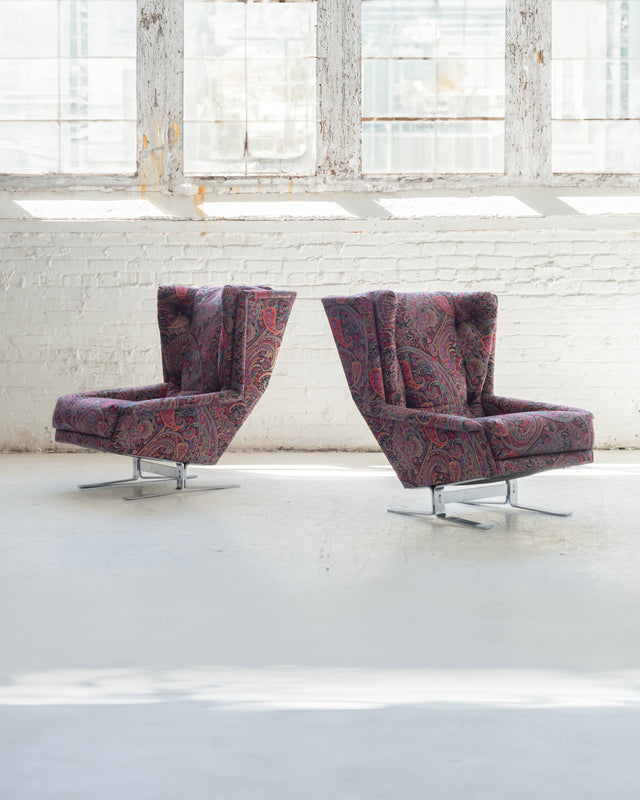 Pair of Adrian Pearsall Wingback Lounge Chairs