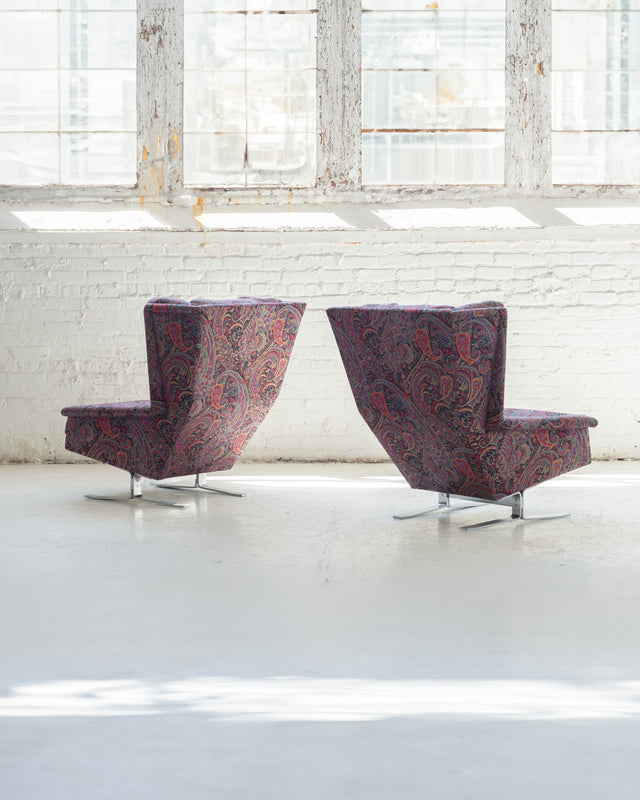 Pair of Adrian Pearsall Wingback Lounge Chairs