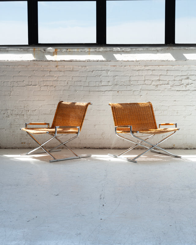 Pair of Sled Chairs in They Style of Ward Bennett by Selig