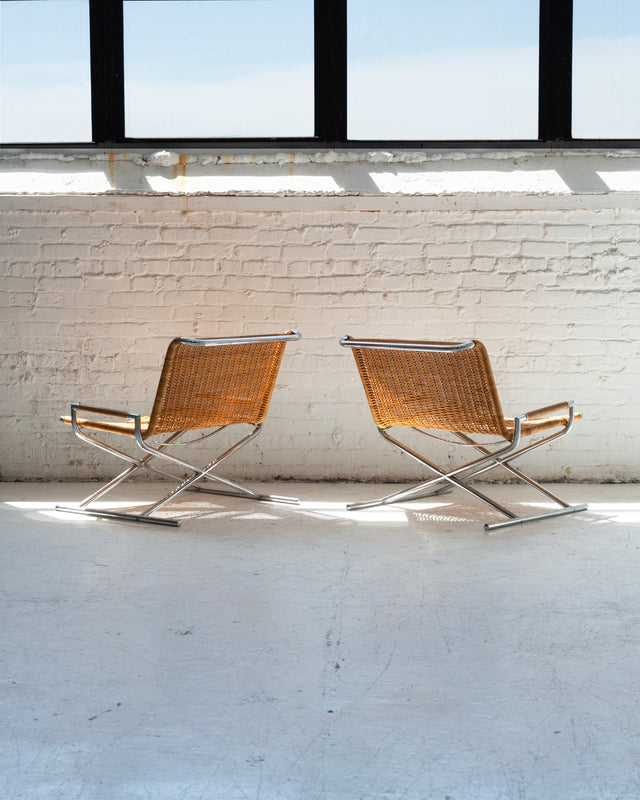 Pair of Sled Chairs in They Style of Ward Bennett by Selig