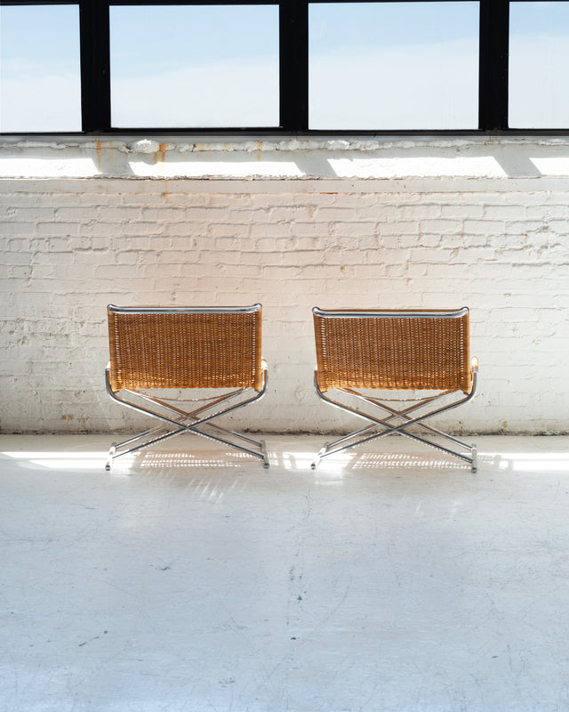 Pair of Sled Chairs in They Style of Ward Bennett by Selig