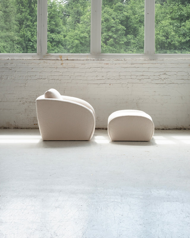 Vladimir Kagan Style Lounge Chair and Ottoman