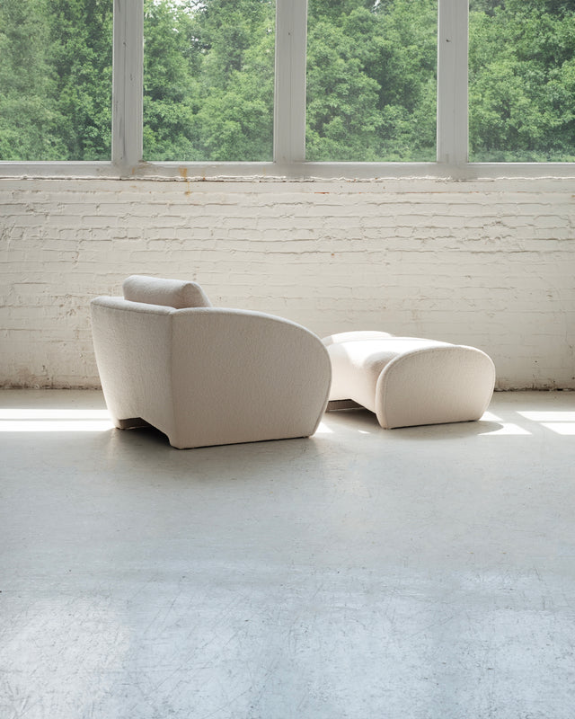 Vladimir Kagan Style Lounge Chair and Ottoman