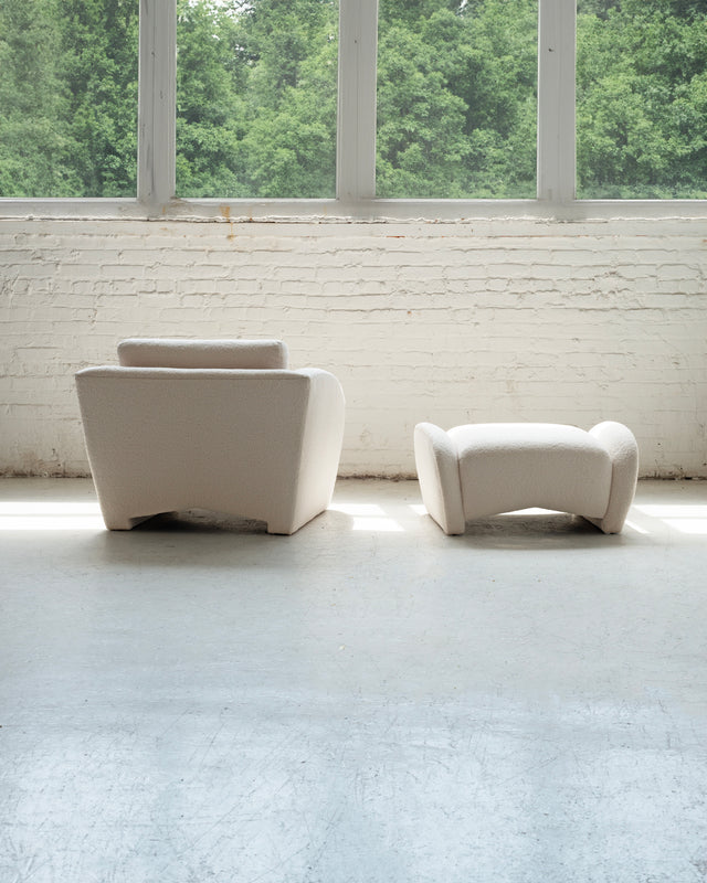 Vladimir Kagan Style Lounge Chair and Ottoman