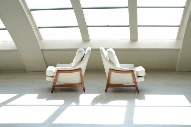 Pair of Edward Wormley Janus Lounge Chairs