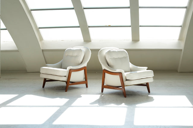 Pair of Edward Wormley Janus Lounge Chairs