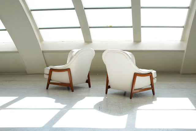 Pair of Edward Wormley Janus Lounge Chairs