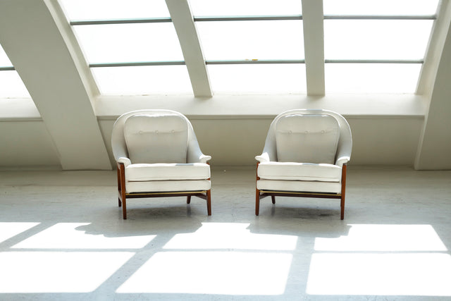 Pair of Edward Wormley Janus Lounge Chairs