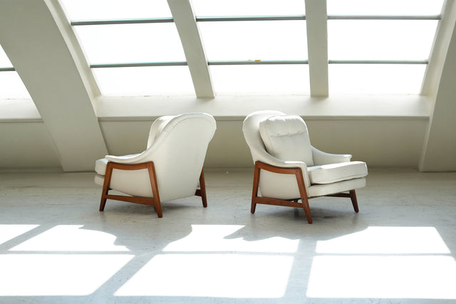 Pair of Edward Wormley Janus Lounge Chairs