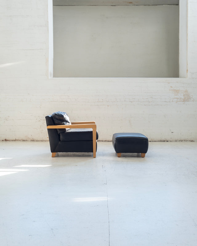 Pair of Thayer Coggin Lounge Chairs and Ottomans