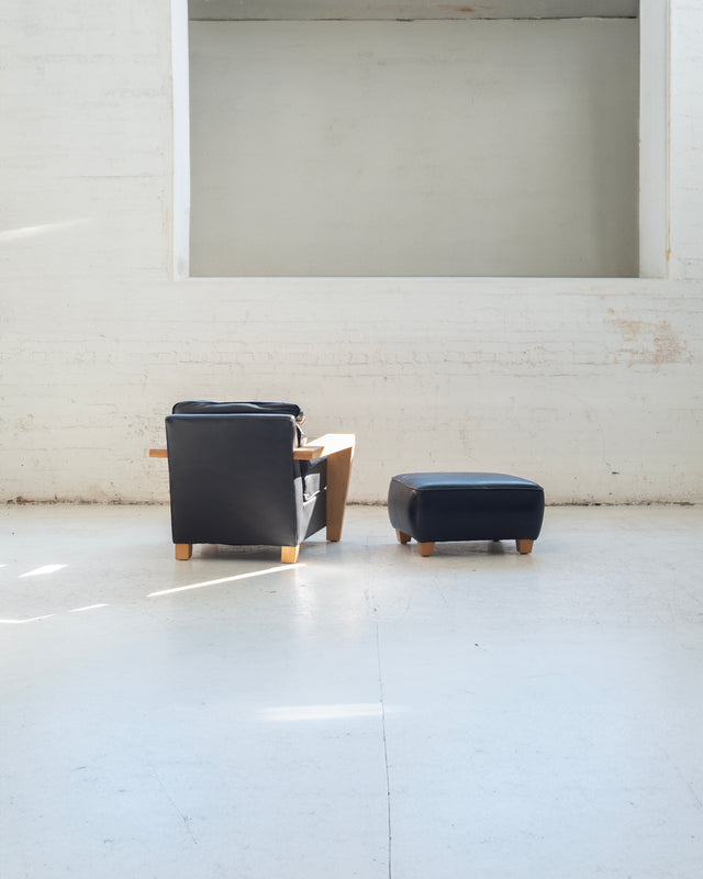 Pair of Thayer Coggin Lounge Chairs and Ottomans