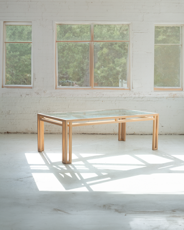 Billy Baldwin Oak and Glass Dining Table