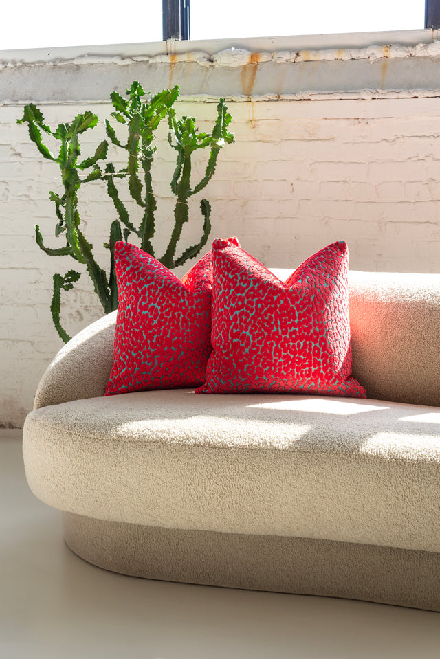 Pair of Bubblegum Leopard Throw Pillows by Nicholas Wolfe
