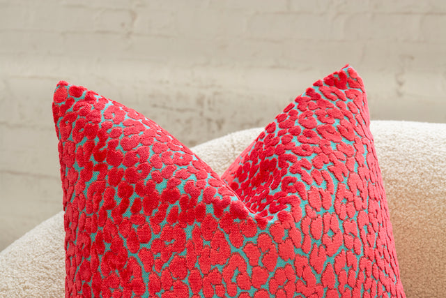 Pair of Bubblegum Leopard Throw Pillows by Nicholas Wolfe