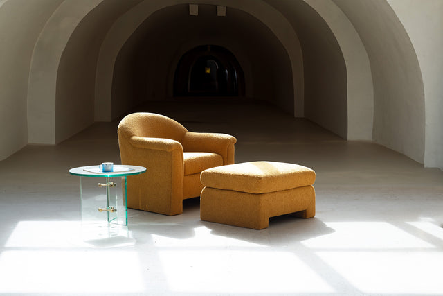 Pair of Postmodern Lounge Chairs and Ottomans