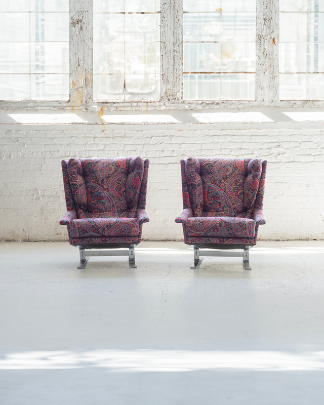 Pair of Adrian Pearsall Wingback Lounge Chairs