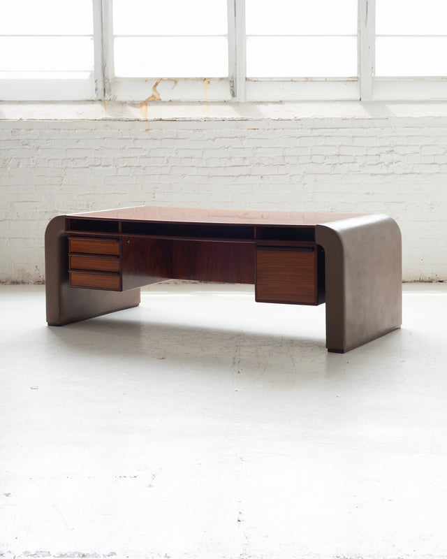 Danish Rosewood and Leather Desk by Berg