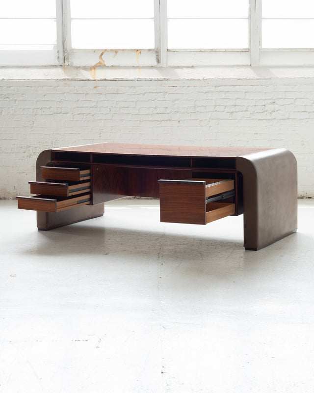 Danish Rosewood and Leather Desk by Berg