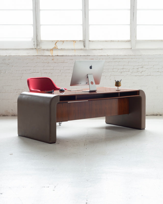 Danish Rosewood and Leather Desk by Berg