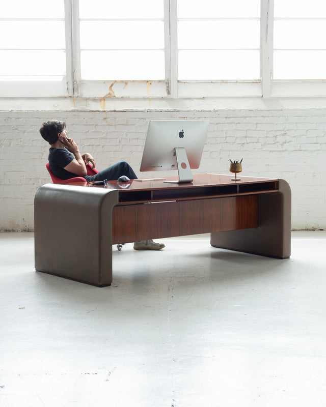 Danish Rosewood and Leather Desk by Berg