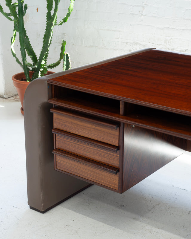 Danish Rosewood and Leather Desk by Berg